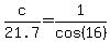 c%2F21.7=1%2Fcos%2816%29