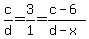 c%2Fd=3%2F1=%28c-6%29%2F%28d-x%29
