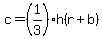 c=%281%2F3%29h%28r%2Bb%29