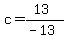 c=%2813%29%2F%28-13%29