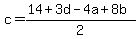 c=%2814%2B3d-4a%2B8b%29%2F2