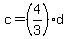 c=%284%2F3%29d