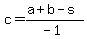c=%28a%2Bb-s%29%2F%28-1%29