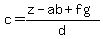c=%28z-ab%2Bfg%29%2Fd+