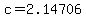 c=+2.14706