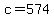 c=+574