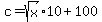 c=+sqrt%28x%29%2A10+%2B100