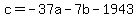 c=-37a+-+7+b+-+1943