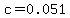 c=0.051