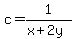c=1%2F%28x%2B2y%29