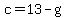 c=13-g