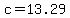 c=13.29