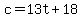 c=13t%2B18