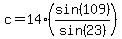 c=14%28sin%28109%29%2Fsin%2823%29%29