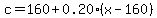 c=160%2B0.20%28x-160%29