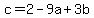 c=2-9a%2B3b