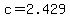 c=2.429