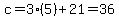 \"c=3%285%29%2B21=36\"