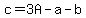 c=3A-a-b