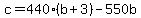 c=440%28b%2B3%29-550b