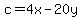 c=4x-20y