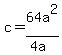 c=64a%5E2%2F%284a%29