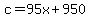 c=95x%2B950