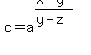 c=a%5E%28%28x-y%29%2F%28y-z%29%29