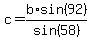 c=b%2Asin%2892%29%2Fsin%2858%29