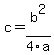 c=b%5E2%2F4a+