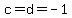 c=d=-1