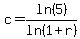 c=ln%285%29%2Fln%281%2Br%29