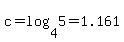 c=log%284%2C5%29=1.161