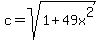 c=sqrt%281%2B49x%5E2%29