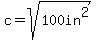 c=sqrt%28100.0in%5E2%29