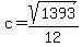 c=sqrt%281393%29%2F12