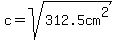 c=sqrt%28312.5cm%5E2%29%29
