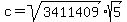 c=sqrt%283411409%29%2Asqrt%285%29