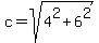 c=sqrt%284%5E2%2B6%5E2%29