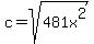 c=sqrt%28481x%5E2%29