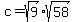 c=sqrt%289%29%2Asqrt%2858%29