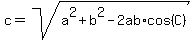 c=sqrt%28a%5E2%2Bb%5E2-2ab%2Acos%28C%29%29