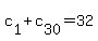 c%5B1%5D%2Bc%5B30%5D=32