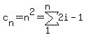 c%5Bn%5D=n%5E2=sum%282i-1%2C1%2Cn%29