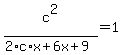 c%5E2%2F%282%2Ac%2Ax%2B6x%2B9%29+=+1