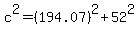 c%5E2=%28194.07%29%5E2%2B52%5E2