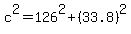 c%5E2=126%5E2%2B%2833.8%29%5E2