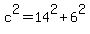 c%5E2=14%5E2%2B6%5E2