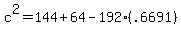 c%5E2=144%2B64-192%28.6691%29