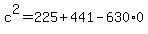 c%5E2=225%2B441-630%2A0